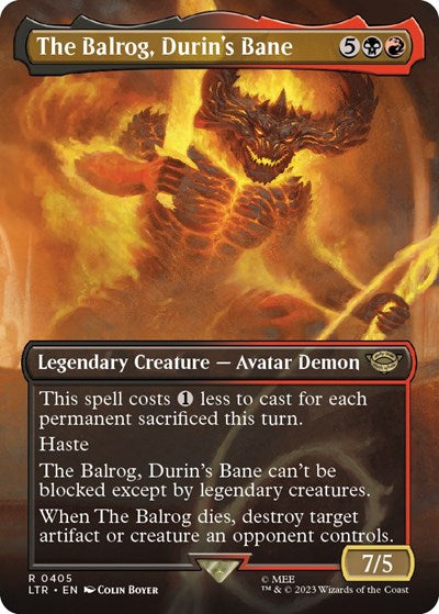 The Balrog, Durin's Bane (Borderless) (Universes Beyond: The Lord of the Rings: Tales of Middle-earth) Near Mint Foil