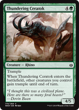 Thundering Ceratok (War of the Spark) Near Mint Foil