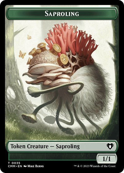 Saproling / Kor Soldier Double-Sided Token (Commander Masters) Near Mint