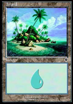 Island (335) (Invasion) Light Play Foil