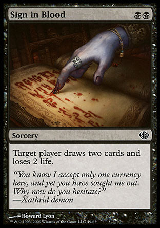Sign in Blood (Duel Decks: Garruk vs Liliana) Near Mint