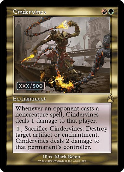 Cindervines (Retro Frame) (Serial Numbered) (Ravnica Remastered) Near Mint