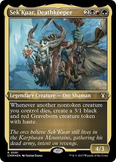 Sek'Kuar, Deathkeeper (Foil Etched) (Commander Masters) Near Mint