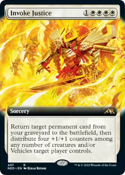 Invoke Justice (Extended Art) (Kamigawa: Neon Dynasty) Near Mint