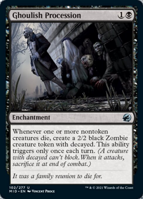 Ghoulish Procession (Innistrad: Midnight Hunt) Near Mint Foil