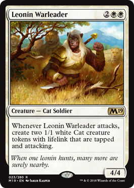Leonin Warleader (Magic 2019 Core Set) Near Mint Foil