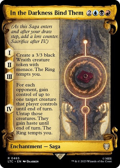 In the Darkness Bind Them (Showcase Scrolls) (Commander: The Lord of the Rings: Tales of Middle-earth) Near Mint