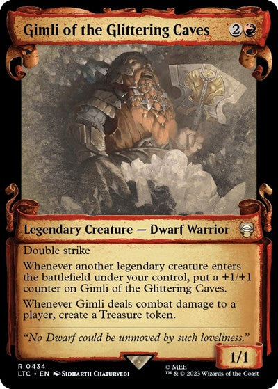 Gimli of the Glittering Caves (Showcase Scrolls) (Commander: The Lord of the Rings: Tales of Middle-earth) Near Mint