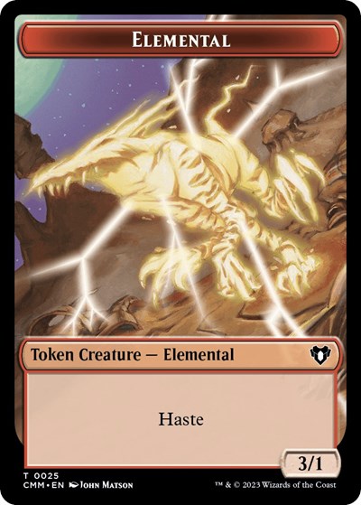 Elemental (0025) / Cat (0005) Double-Sided Token (Commander Masters) Near Mint