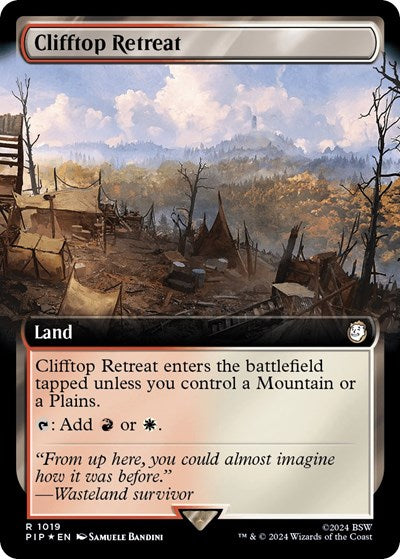 Clifftop Retreat (Extended Art) (Surge Foil) (Universes Beyond: Fallout) Near Mint