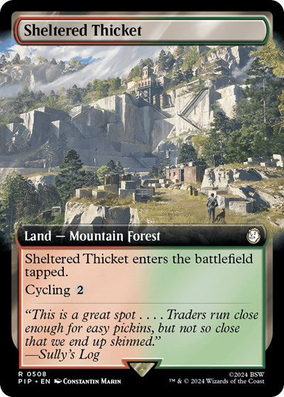 Sheltered Thicket (Extended Art) (Universes Beyond: Fallout) Near Mint