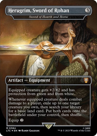 Herugrim, Sword of Rohan - Sword of Hearth and Home (Surge Foil) (Commander: The Lord of the Rings: Tales of Middle-earth) Near Mint