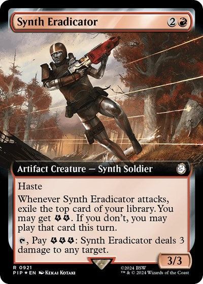 Synth Eradicator (Extended Art) (Surge Foil) (Universes Beyond: Fallout) Near Mint