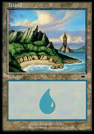 Island (335) (Onslaught) Light Play Foil