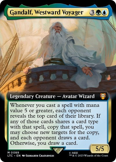 Gandalf, Westward Voyager (Extended Art) (Commander: The Lord of the Rings: Tales of Middle-earth) Near Mint