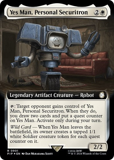 Yes Man, Personal Securitron (Extended Art) (Surge Foil) (Universes Beyond: Fallout) Near Mint