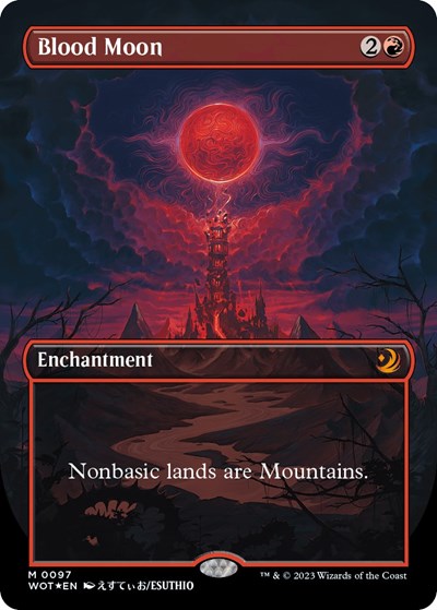 Blood Moon (Anime Borderless) (Confetti Foil) (Wilds of Eldraine: Enchanting Tales) Near Mint