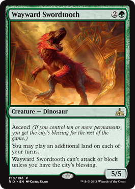 Wayward Swordtooth (Rivals of Ixalan) Near Mint