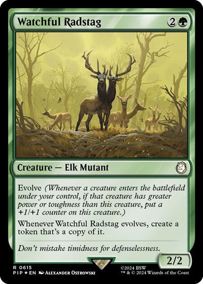Watchful Radstag (Surge Foil) (Universes Beyond: Fallout) Near Mint