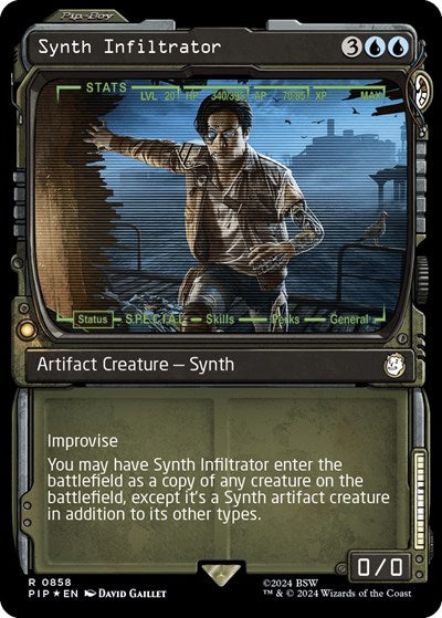 Synth Infiltrator (Showcase) (Surge Foil) (Universes Beyond: Fallout) Near Mint