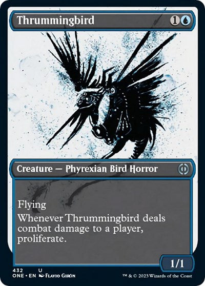 Thrummingbird (Showcase) (Step-and-Compleat Foil) (Phyrexia: All Will Be One) Near Mint Foil