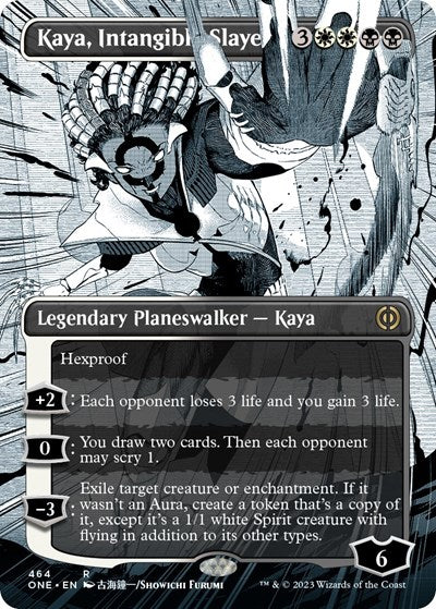 Kaya, Intangible Slayer (Borderless) (Step-and-Compleat Foil) (Phyrexia: All Will Be One) Near Mint Foil