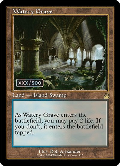 Watery Grave (Retro Frame) (Serial Numbered) (Ravnica Remastered) Near Mint