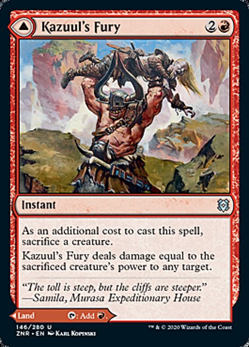 Kazuul's Fury / Kazuul's Cliffs (Zendikar Rising) Near Mint