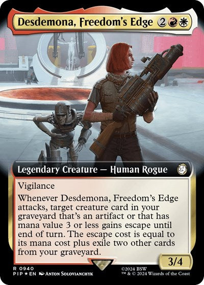 Desdemona, Freedom's Edge (Extended Art) (Surge Foil) (Universes Beyond: Fallout) Near Mint