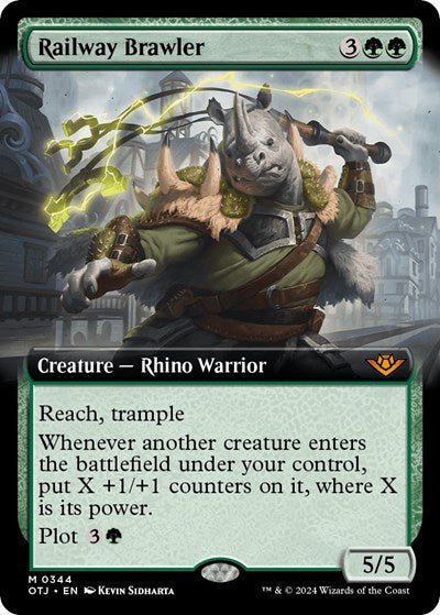 Railway Brawler (Extended Art) (Outlaws of Thunder Junction) Near Mint