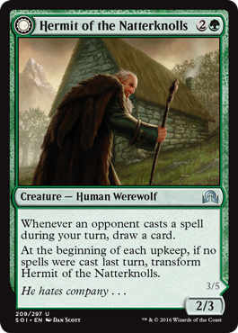 Hermit of the Natterknolls (Lone Wolf of the Natterknolls) (Shadows Over Innistrad) Near Mint