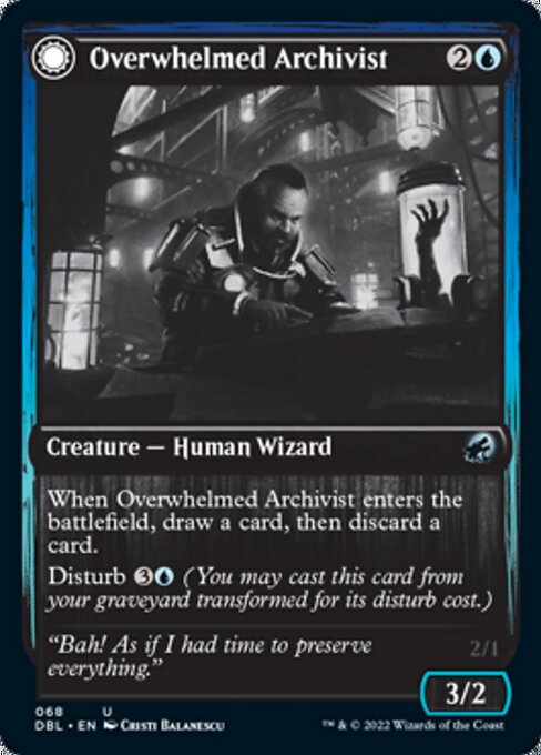 Overwhelmed Archivist / Archive Haunt (Innistrad: Double Feature) Near Mint