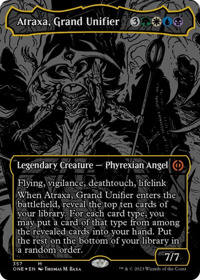 Atraxa, Grand Unifier (Oil Slick Raised Foil) (Phyrexia: All Will Be One) Near Mint