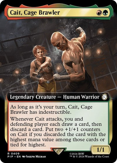 Cait, Cage Brawler (Extended Art) (Universes Beyond: Fallout) Near Mint