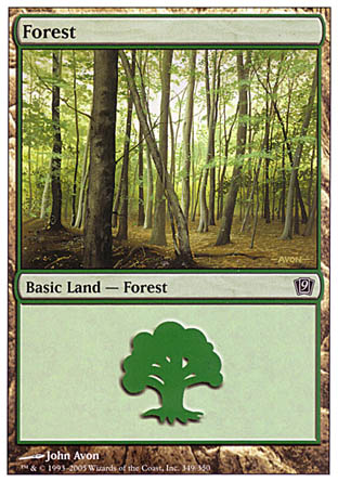 Forest (349) (9th Edition) Light Play Foil