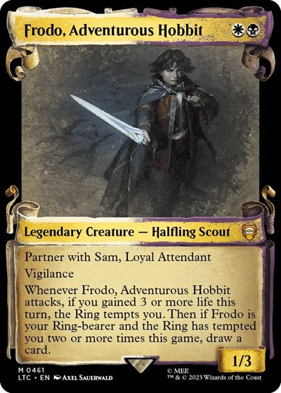 Frodo, Adventurous Hobbit (Showcase Scrolls) (Commander: The Lord of the Rings: Tales of Middle-earth) Near Mint