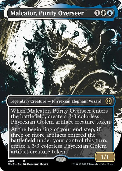 Malcator, Purity Overseer (Showcase (Step-and-Compleat Foil) (Phyrexia: All Will Be One) Near Mint