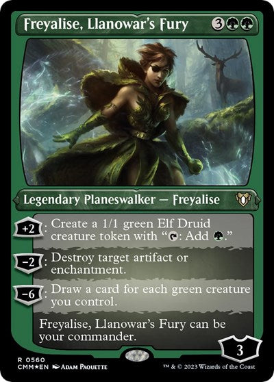 Freyalise, Llanowar's Fury (Foil Etched) (Commander Masters) Near Mint