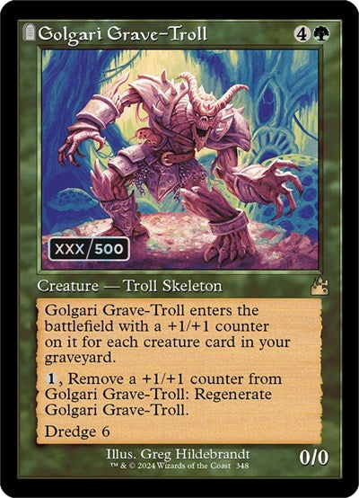 Golgari Grave-Troll (Retro Frame) (Serial Numbered) (Ravnica Remastered) Near Mint