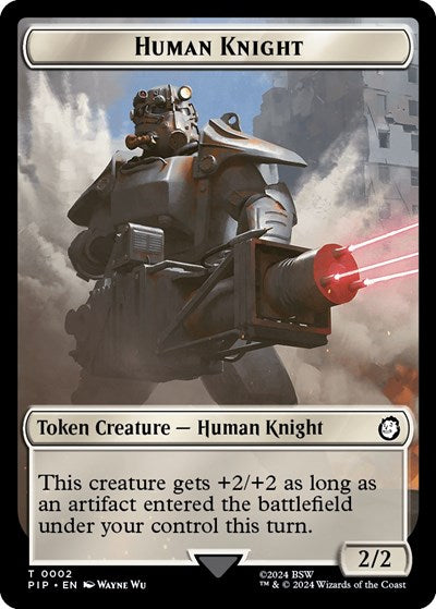 Human Knight / Copy Double-Sided Token (Universes Beyond: Fallout) Near Mint