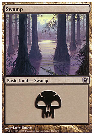 Swamp (342) (9th Edition) Light Play Foil