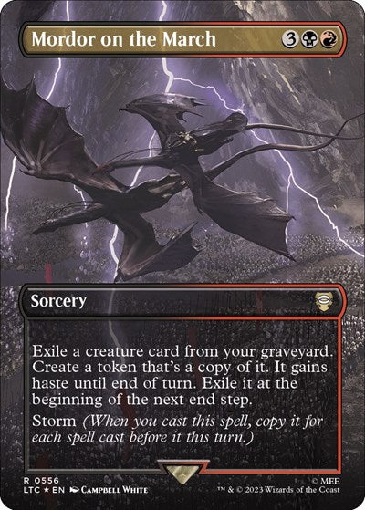 Mordor on the March (Borderless) (Surge Foil) (Commander: The Lord of the Rings: Tales of Middle-earth) Near Mint