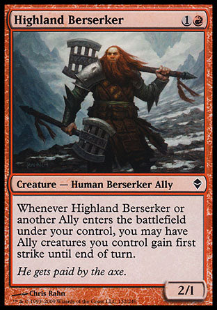 Highland Berserker (Zendikar) Light Play Foil