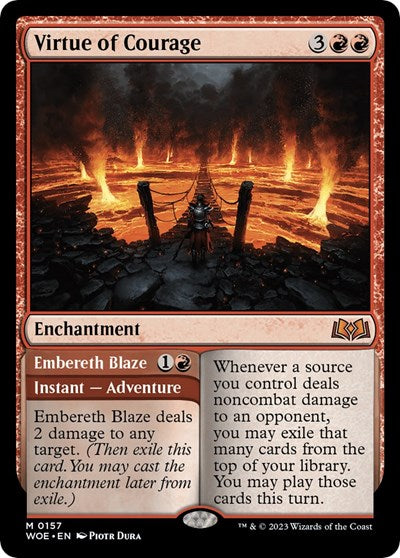 Virtue of Courage (Wilds of Eldraine) Near Mint Foil