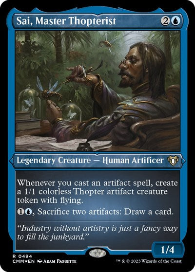 Sai, Master Thopterist (Foil Etched) (Commander Masters) Near Mint