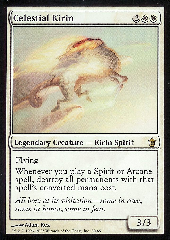 Celestial Kirin (Saviors of Kamigawa) Light Play