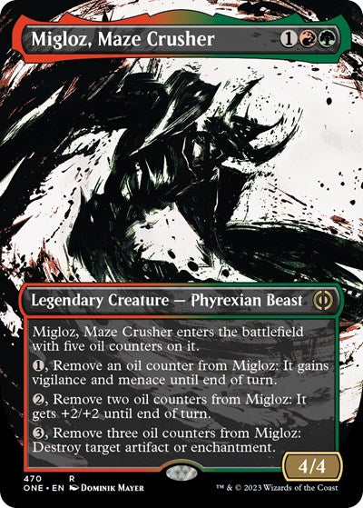 Migloz, Maze Crusher (Showcase) (Step-and-Compleat Foil) (Phyrexia: All Will Be One) Near Mint