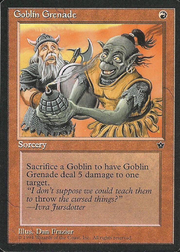 Goblin Grenade (1) (Fallen Empires) Light Play