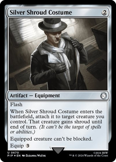 Silver Shroud Costume (Surge Foil) (Universes Beyond: Fallout) Near Mint