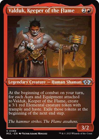 Valduk, Keeper of the Flame (Foil Etched) (March of the Machine: Multiverse Legends) Near Mint